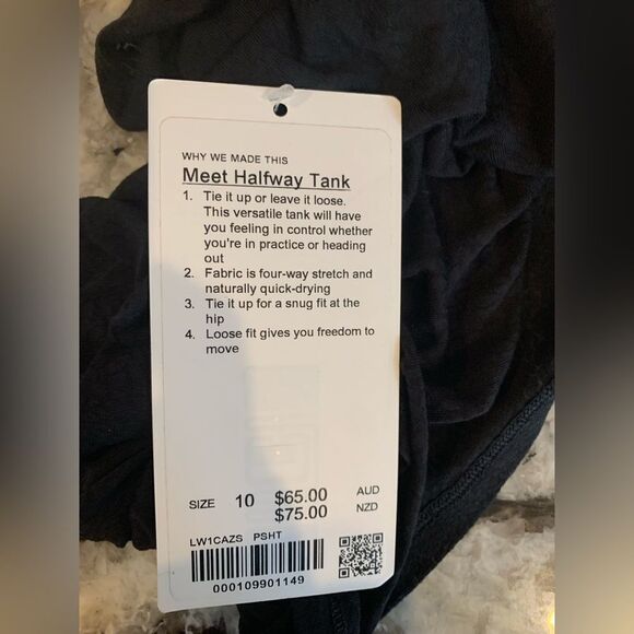 NWT New LULULEMON Meet Halfway Open Back Tank Black Mesh Lace Texture PSHT 10 - Picture 6 of 7